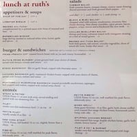 What is the average price for dinner at Ruth's Chris restaurant?